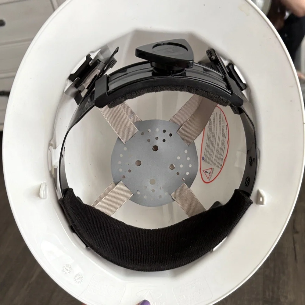 White Construction Safety Hard Hat - Protective Work Helmet